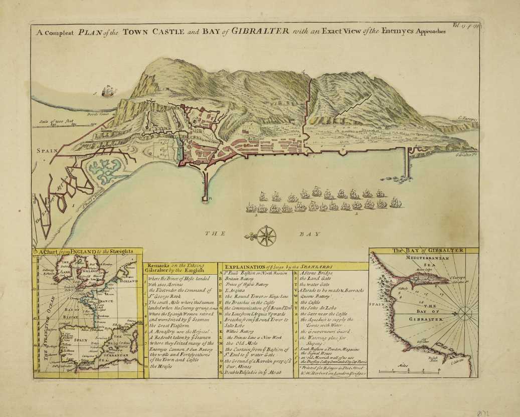 Plan Of The Town And Fortifications Of Gibraltar Exactly Taken On The   8172 