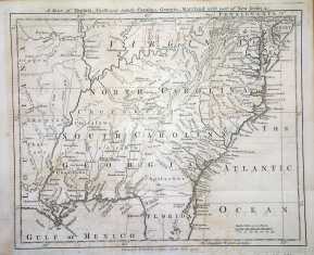 A Map of Virginia, North and South Carolina, Georgia, Maryland with ...