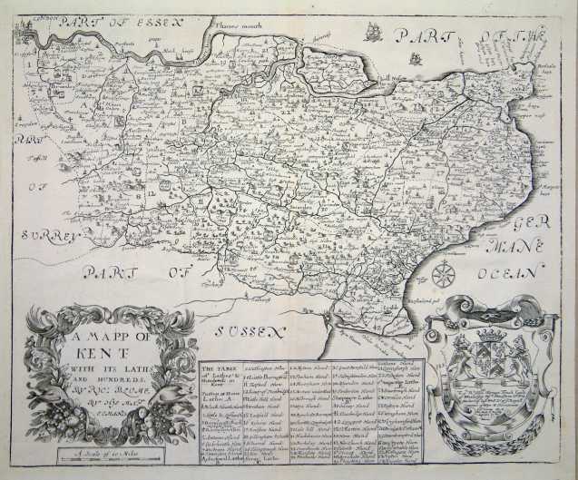 A Mapp of Kent with its lathes and hundreds