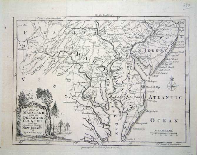 A Map of Maryland with the Delaware Counties and the Southern Part of ...