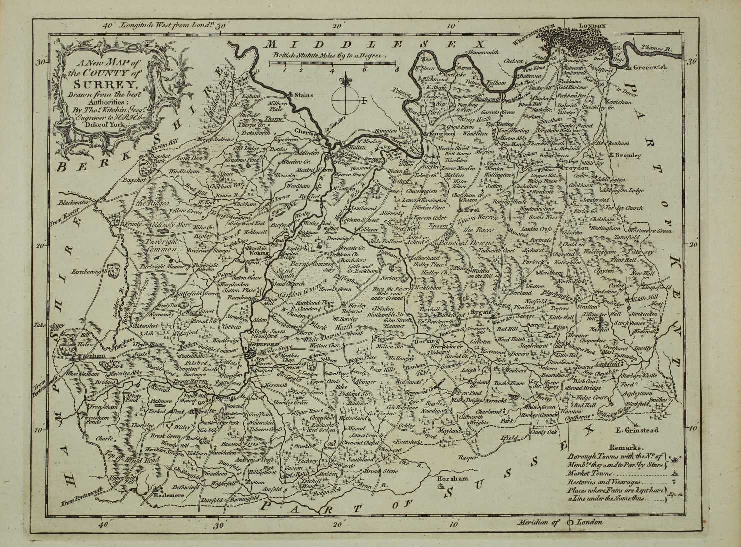 A New Map of the County of Surrey