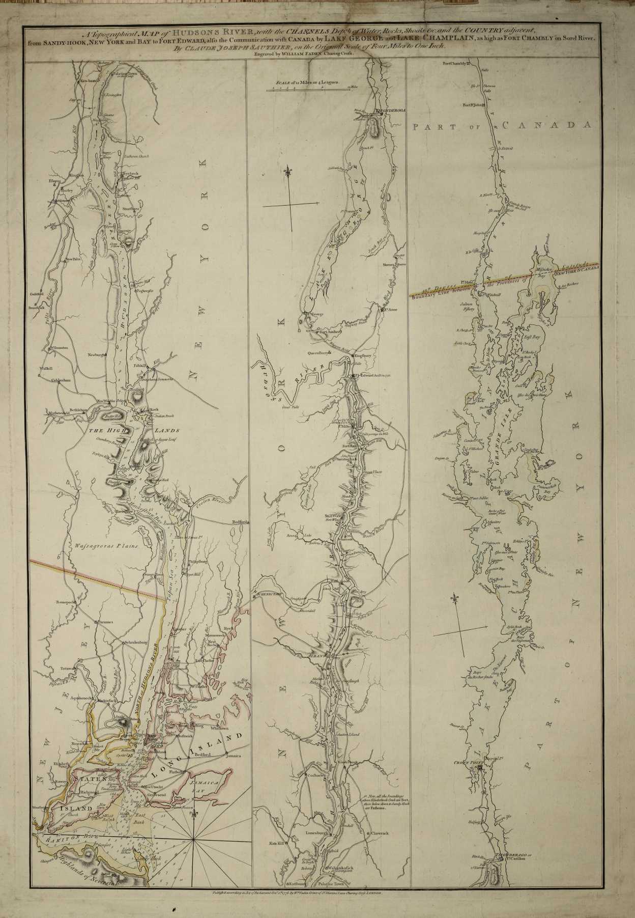 A Topographical Map of Hudsons River, with the Channels Depth of Water ...