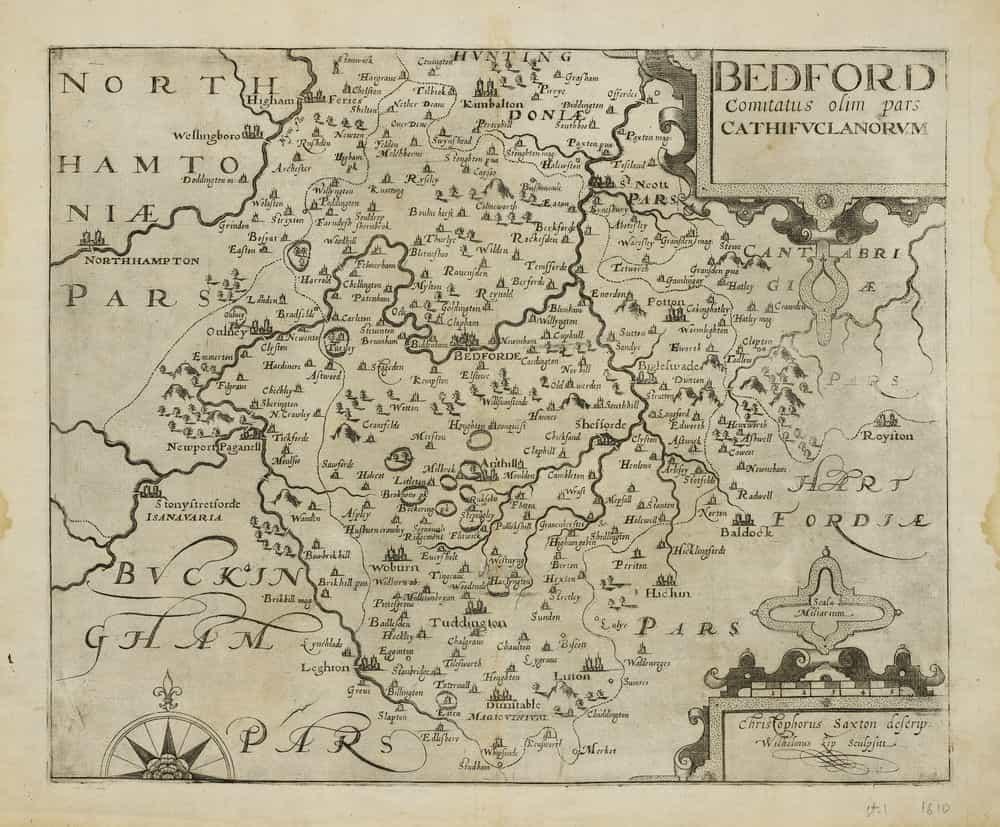 Rare maps of Bedfordshire