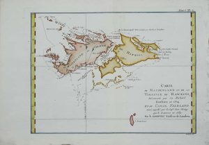 Carte de Maidenland ou de la Viginie de Hawkins…et du Canal Falkland