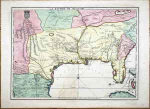 La Riviere de Missisipi, et ses Environs, dans l'Amerique Septentrionale. Mis a jour par N. de Fer, Geographe de sa Majeste Catolique 1715