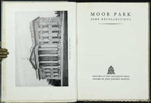 Moor Park Some Recollections